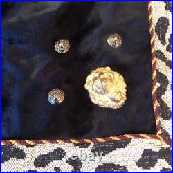 Bespoke Large Reversible Christmas Tree Skirt Leopard & Black, Tassels 67 x 67 Bespoke Large Reversible Christmas Tree Skirt Leopard & Black, Tassels 67 x 67