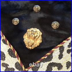 Bespoke Large Reversible Christmas Tree Skirt Leopard & Black, Tassels 67 x 67 Bespoke Large Reversible Christmas Tree Skirt Leopard & Black, Tassels 67 x 67