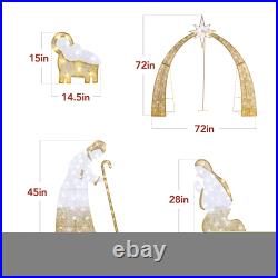Best Choice Products Lighted 2D Nativity Scene Décor Twinkling LED Lights