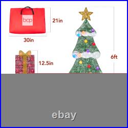 Best Choice Products Lighted 2D Tree Decor 170 LED Lights 3 Gift Boxes 6ft