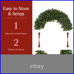 Best Choice Products Pre-Lit Artificial Fir Christmas Wreath Bow LED Lights Red