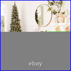 Best Choice Products Pre-Lit Partially Flocked Pencil Tree Pine Cones Metal