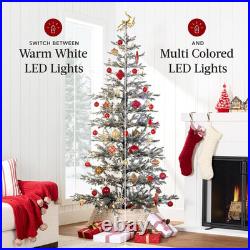 Best Choice Products Pre-Lit Sparse Christmas Tree 6Ft Artificial Flocked Pine H