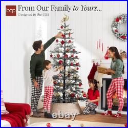 Best Choice Products Pre-Lit Sparse Christmas Tree 6Ft Artificial Flocked Pine H