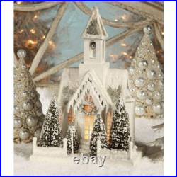 Bethany Lowe Christmas Ivory Large Church Luminary LG1776