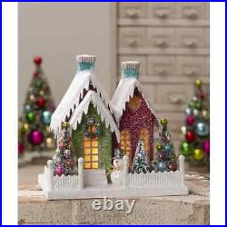Bethany Lowe Christmas Putz Houses Reindeer and Snowman Kitschmas Cottages SET/2 Bethany Lowe Christmas Putz Houses Reindeer and Snowman Kitschmas Cottages SET/2