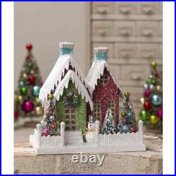 Bethany Lowe Christmas Putz Houses Reindeer and Snowman Kitschmas Cottages SET/2 Bethany Lowe Christmas Putz Houses Reindeer and Snowman Kitschmas Cottages SET/2
