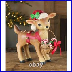 Bethany Lowe Christmas Reindeer Carrying Basket TJ3319