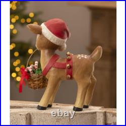 Bethany Lowe Christmas Reindeer Carrying Basket TJ3319