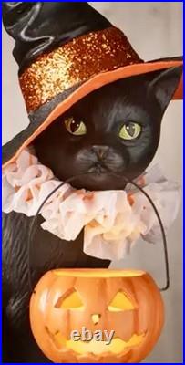 Bethany Lowe Halloween CAT WITCH ON PUMPKIN #TD4155 NEW