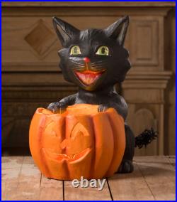 Bethany Lowe Halloween Cat's Got Your Pumpkin Black Cat New TJ0190