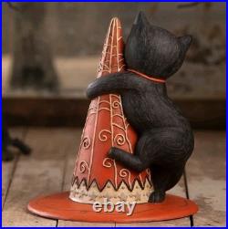 Bethany Lowe Halloween Hugga-Hat Jack Black Cat Figurine- New 2025! -7.75'H