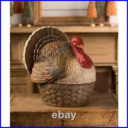 Bethany Lowe Thanksgiving Vintage Turkey Basket Container TD3157