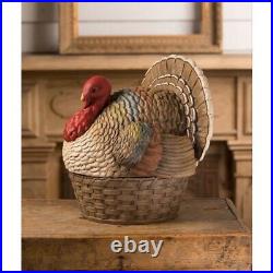 Bethany Lowe Thanksgiving Vintage Turkey Basket Container TD3157