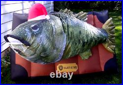 Big Mouth Billy Bass in Santa Hat Airblown Inflatable Moves Sings 6.5' Christmas
