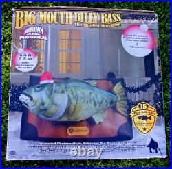 Big Mouth Billy Bass in Santa Hat Airblown Inflatable Moves Sings 6.5' Christmas