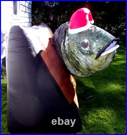 Big Mouth Billy Bass in Santa Hat Airblown Inflatable Moves Sings 6.5' Christmas