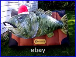 Big Mouth Billy Bass in Santa Hat Airblown Inflatable Moves Sings 6.5' Christmas