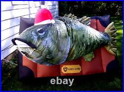 Big Mouth Billy Bass in Santa Hat Airblown Inflatable Moves Sings 6.5' Christmas