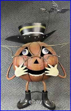 Binx Iron Halloween Springy Legs BENEDICT & LEOPOLD PUMPKIN Bats Folk Art 26