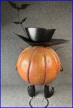 Binx Iron Halloween Springy Legs BENEDICT & LEOPOLD PUMPKIN Bats Folk Art 26