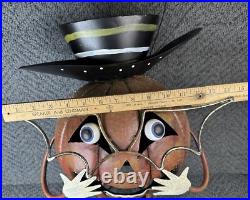 Binx Iron Halloween Springy Legs BENEDICT & LEOPOLD PUMPKIN Bats Folk Art 26