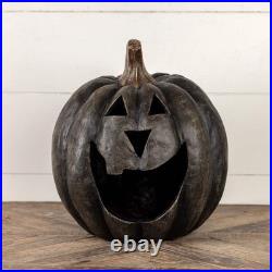 Black Big Mouth Jack O'Lantern Resin Mache Pumpkins