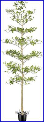Black Olive Tree 7Ft Faux Black Olive Tree with Natural Trunk and Realistic Le