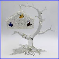 Blown Glass Tree & Bird House Blown Glass Tree & Bird House