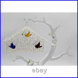 Blown Glass Tree & Bird House Blown Glass Tree & Bird House