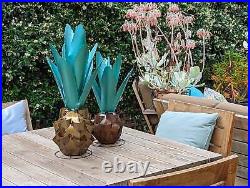 Blue Agave Cactus Yard Art, Metal Garden Decor for Yard or Home, Hand Crafted Li