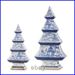Blue Chinoiserie Trees 9 and 12.5 Set of 2