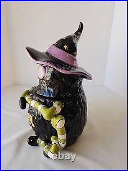 Blue Sky Clayworks Spider Witch Trick Or Treat Halloween Cookie Candy Jar 2009