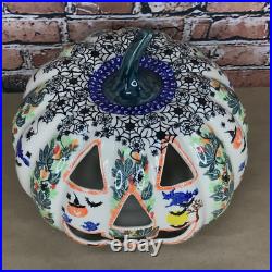 Boleslawiec Polish Pottery Kalich Jack O Lantern 10 Pumpkin Unikat Painted