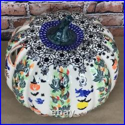 Boleslawiec Polish Pottery Kalich Jack O Lantern 10 Pumpkin Unikat Painted