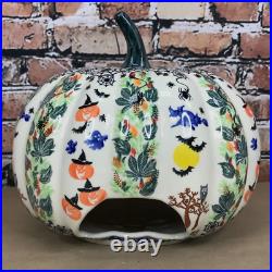 Boleslawiec Polish Pottery Kalich Jack O Lantern 10 Pumpkin Unikat Painted