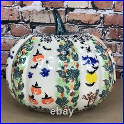 Boleslawiec Polish Pottery Kalich Jack O Lantern 10 Pumpkin Unikat Painted