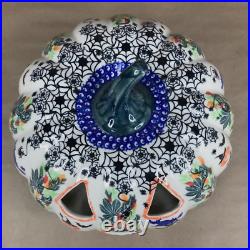 Boleslawiec Polish Pottery Kalich Jack O Lantern 10 Pumpkin Unikat Painted