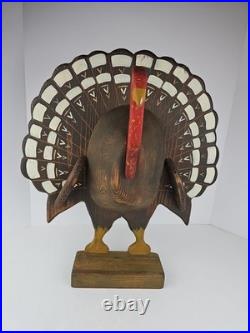 Boone River Creations Wooden Turkey Folk Art Thanksgiving 19.5 Primitive