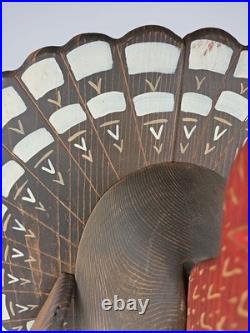 Boone River Creations Wooden Turkey Folk Art Thanksgiving 19.5 Primitive