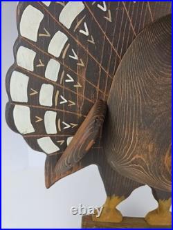 Boone River Creations Wooden Turkey Folk Art Thanksgiving 19.5 Primitive