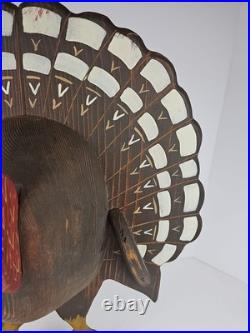 Boone River Creations Wooden Turkey Folk Art Thanksgiving 19.5 Primitive
