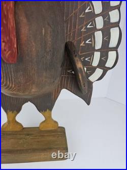 Boone River Creations Wooden Turkey Folk Art Thanksgiving 19.5 Primitive