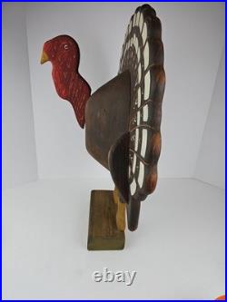 Boone River Creations Wooden Turkey Folk Art Thanksgiving 19.5 Primitive