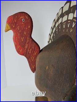 Boone River Creations Wooden Turkey Folk Art Thanksgiving 19.5 Primitive