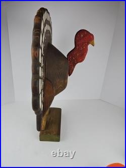 Boone River Creations Wooden Turkey Folk Art Thanksgiving 19.5 Primitive