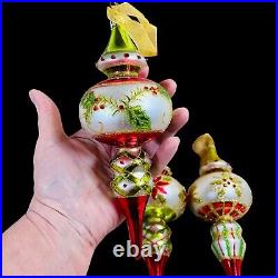 Box of 6 Frontgate Holiday Collection Ornaments 8.5 Blown Glass Never Used HTF