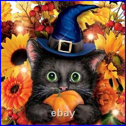 Bradford Exchange Kayomi Harai Scaredy Cat Always in Bloom Halloween Centerpiece