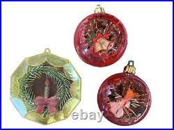 Bradford Metallic Plastic Lantern Jewel brite Diorama Christmas Ornaments Lot 24