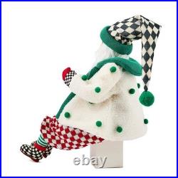 Brand New Mackenzie Childs Check It Out Jovial Fabric Santa